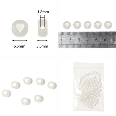 100 vnt / partijos akriliniai šviesūs plokšti karoliukai apvalūs švyti nakties žvaigždės širdelės numerio raidė, skirta apyrankių karolių gamybai