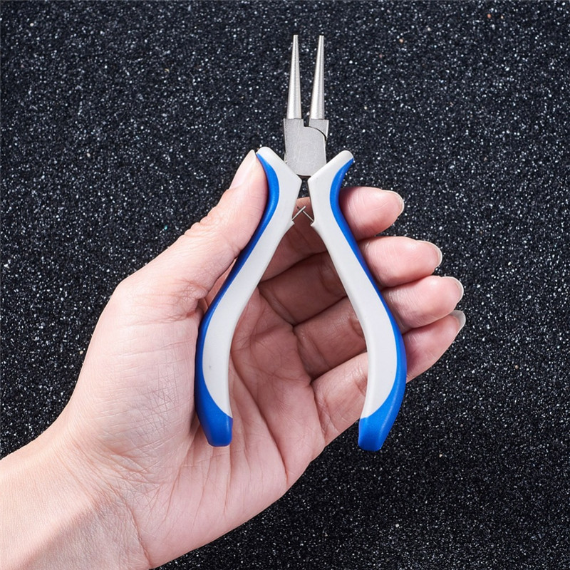 Anglies plieno papuošalų replės „pasidaryk pats“ įrankis apvalios nosies šoninės pjovimo replės Vielos pjaustytuvas Sulenktas nosies šoninis pjovimo replės papuošalų kūrimo įrankis