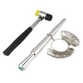 3 az 1-ben ékszer mérőeszköz készletek Gyűrű méretű rudak Gyűrűs tüske Amerikai kalibráló gyűrű méretezők Mérőpálca gyűrű szerszámkészlet