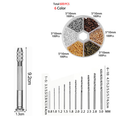 1 комплект ръчна бормашина за форми със смола Шлифовъчна пръчка UV епоксидна смола Инструменти за форми Направи си сам Оборудване за изработка на бижута Винт за бормашина за метал Игли за очи