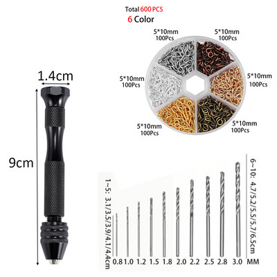 1 комплект ръчна бормашина за форми със смола Шлифовъчна пръчка UV епоксидна смола Инструменти за форми Направи си сам Оборудване за изработка на бижута Винт за бормашина за метал Игли за очи