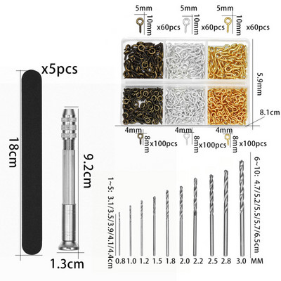 1 комплект ръчна бормашина за форми със смола Шлифовъчна пръчка UV епоксидна смола Инструменти за форми Направи си сам Оборудване за изработка на бижута Винт за бормашина за метал Игли за очи