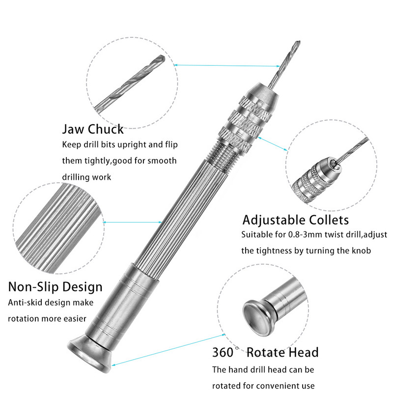 1 комплект ръчна бормашина за форми със смола Шлифовъчна пръчка UV епоксидна смола Инструменти за форми Направи си сам Оборудване за изработка на бижута Винт за бормашина за метал Игли за очи