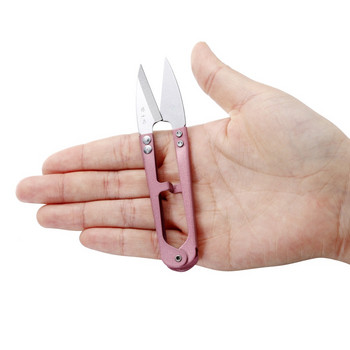 1 бр. Мини шевни многофункционални за ножици Аксесоари за подстригване Занаятчийски ножици Въглеродна стомана Черна U-образна форма Около 10,8x2 см