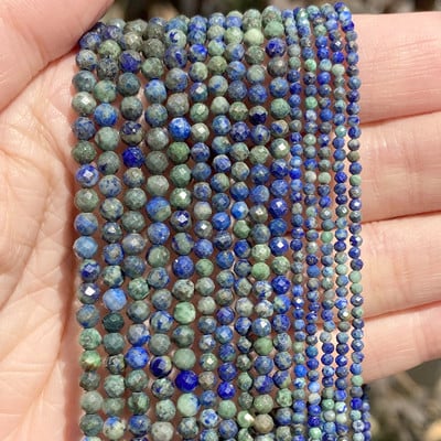 2 mm-es 3 mm-es 4 mm-es természetes kőből készült gyöngyök, csiszolt színes turmalin lapis lazuli opál kerek gyöngyök ékszerkészítéshez, 15" barkács karkötő