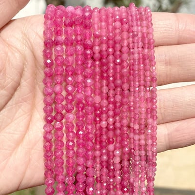 2 mm-es 3 mm-es 4 mm-es természetes kőből készült gyöngyök, csiszolt színes turmalin lapis lazuli opál kerek gyöngyök ékszerkészítéshez, 15" barkács karkötő