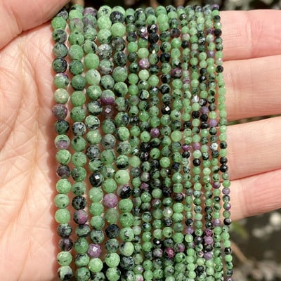 2 mm-es 3 mm-es 4 mm-es természetes kőből készült gyöngyök, csiszolt színes turmalin lapis lazuli opál kerek gyöngyök ékszerkészítéshez, 15" barkács karkötő