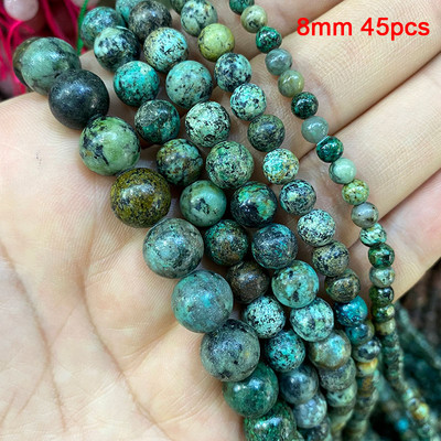Veleprodajne perle od prirodnog kamena afričke tirkizne fasetirane okrugle četvrtaste ovalne mat plosnate rondelle za izradu nakita DIY narukvica