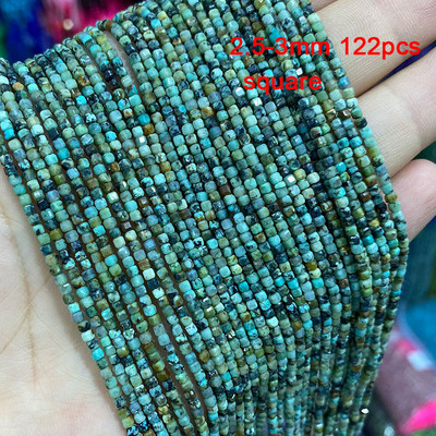 Veleprodajne perle od prirodnog kamena afričke tirkizne fasetirane okrugle četvrtaste ovalne mat plosnate rondelle za izradu nakita DIY narukvica