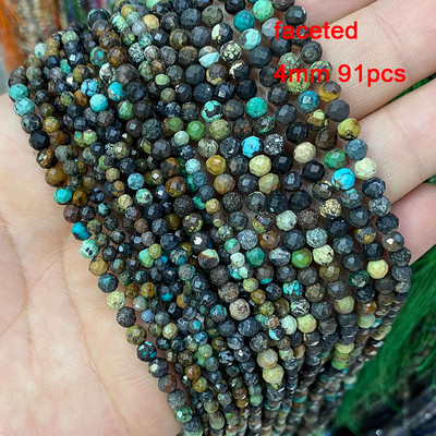 Veleprodajne perle od prirodnog kamena afričke tirkizne fasetirane okrugle četvrtaste ovalne mat plosnate rondelle za izradu nakita DIY narukvica