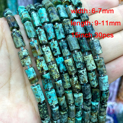 Veleprodajne perle od prirodnog kamena afričke tirkizne fasetirane okrugle četvrtaste ovalne mat plosnate rondelle za izradu nakita DIY narukvica