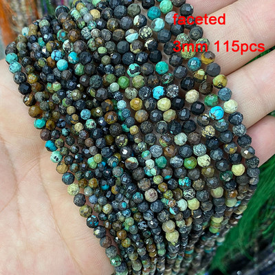 Veleprodajne perle od prirodnog kamena afričke tirkizne fasetirane okrugle četvrtaste ovalne mat plosnate rondelle za izradu nakita DIY narukvica