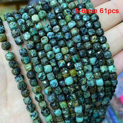 Veleprodajne perle od prirodnog kamena afričke tirkizne fasetirane okrugle četvrtaste ovalne mat plosnate rondelle za izradu nakita DIY narukvica