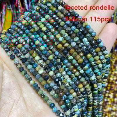 Veleprodajne perle od prirodnog kamena afričke tirkizne fasetirane okrugle četvrtaste ovalne mat plosnate rondelle za izradu nakita DIY narukvica