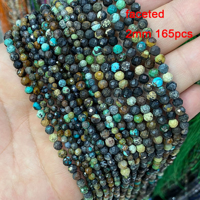 Veleprodajne perle od prirodnog kamena afričke tirkizne fasetirane okrugle četvrtaste ovalne mat plosnate rondelle za izradu nakita DIY narukvica