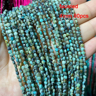 Veleprodajne perle od prirodnog kamena afričke tirkizne fasetirane okrugle četvrtaste ovalne mat plosnate rondelle za izradu nakita DIY narukvica