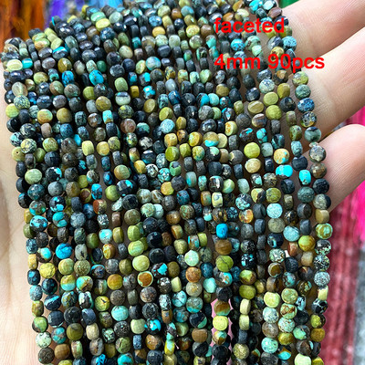 Veleprodajne perle od prirodnog kamena afričke tirkizne fasetirane okrugle četvrtaste ovalne mat plosnate rondelle za izradu nakita DIY narukvica