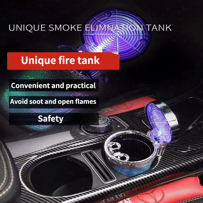 Scrumieră pentru mașină cu lumină LED Scrumieră pentru țigări pentru trabuc Container Scrumieră Sticlă de gaz Suport pentru pahare pentru pahare pentru pahare pentru mașină