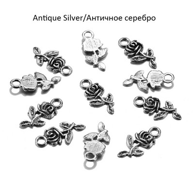 20db/tétel Charms Flower Rose Tibeti antik arany színű bronz medál karkötőhöz nyaklánc ékszer készítés barkács kézzel készített kézműves