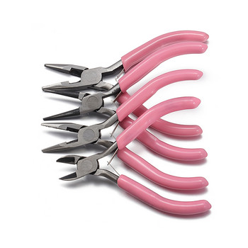 Розов цвят Клещи за снаждане и фиксиране на бижута Комплект инструменти и оборудване за инструменти за правене на бижута „направи си сам“ Аксесоар за ръчен занаятчийски дизайн