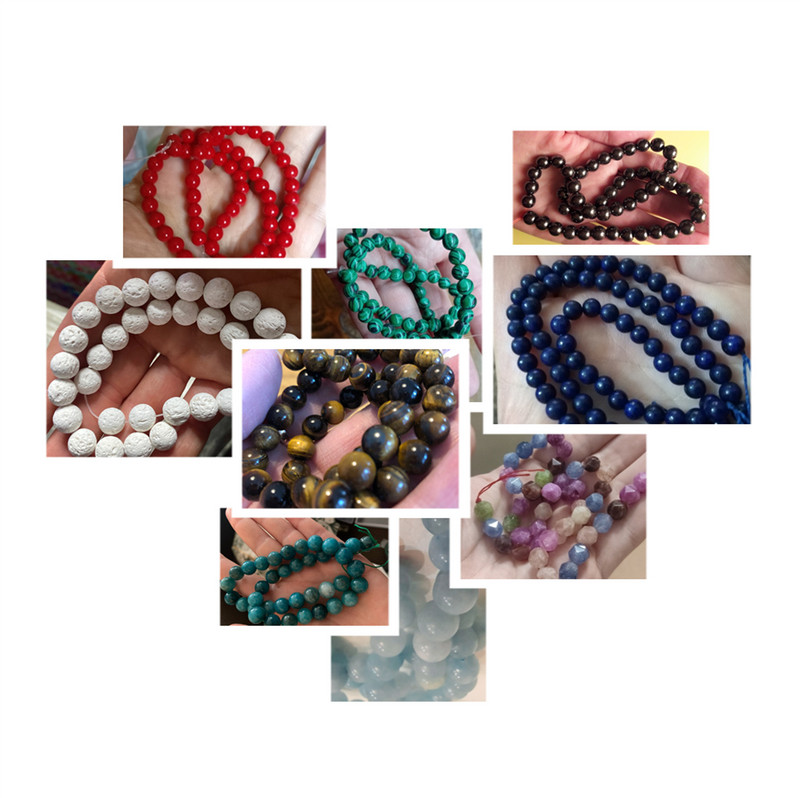 Mărgele de piatră de lavă albă Mărgele distanțiere rotunde vulcanice naturale pentru realizarea de bijuterii DIY Brelocuri Brățară Colier Accesorii 4 -12mm