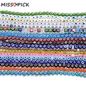 6/8/10mm margele rotunde, rotunde, de sticlă smălțuită multicoloră, pentru realizarea de bijuterii, bricolaj, accesorii pentru colier, brățări