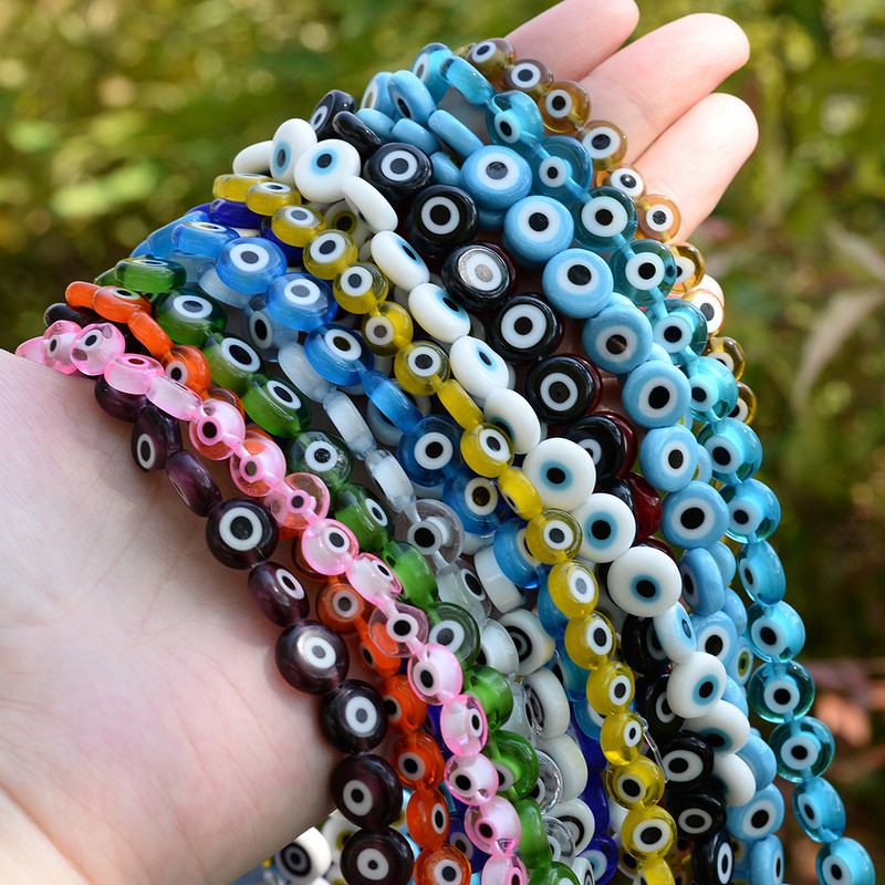 6/8/10mm margele rotunde, rotunde, de sticlă smălțuită multicoloră, pentru realizarea de bijuterii, bricolaj, accesorii pentru colier, brățări