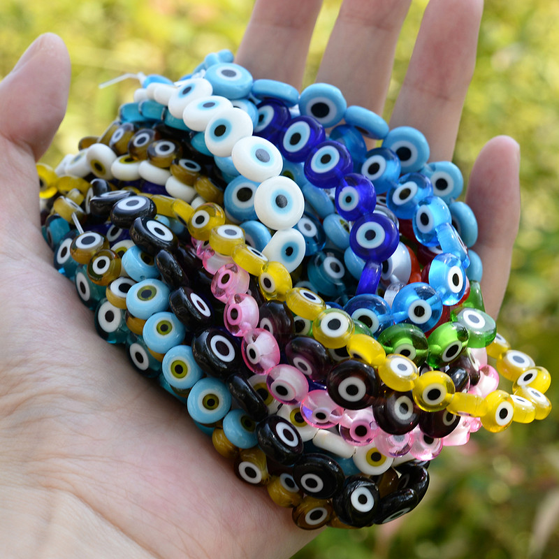 6/8/10mm margele rotunde, rotunde, de sticlă smălțuită multicoloră, pentru realizarea de bijuterii, bricolaj, accesorii pentru colier, brățări