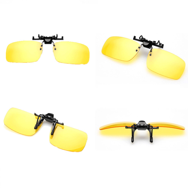 1Pc Car Night Safety Driving Glasses Clip σε γυαλιά ηλίου για άνδρες Γυναικεία γυαλιά νυχτερινής όρασης Αντιθαμβωτικά γυαλιά οδήγησης γυαλιά ηλίου