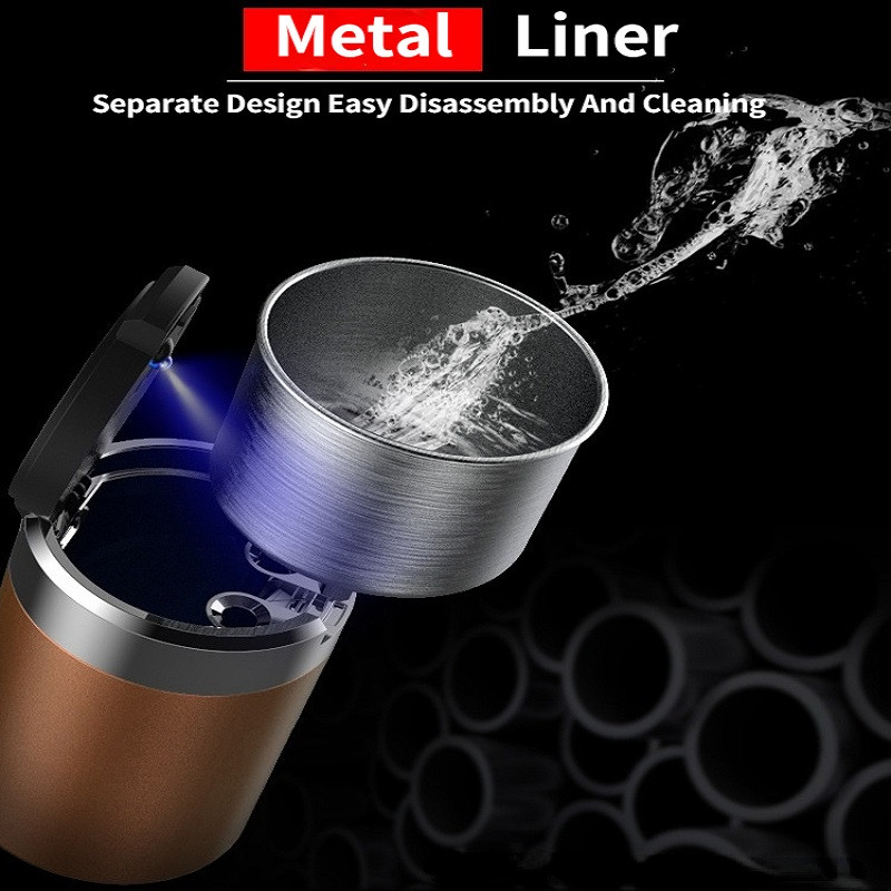 LED albastru din aliaj tavă de scrumiere cupă din aluminiu scrumieră portabilă fără fum auto ignifugă cutie pentru țigări scrumieră auto