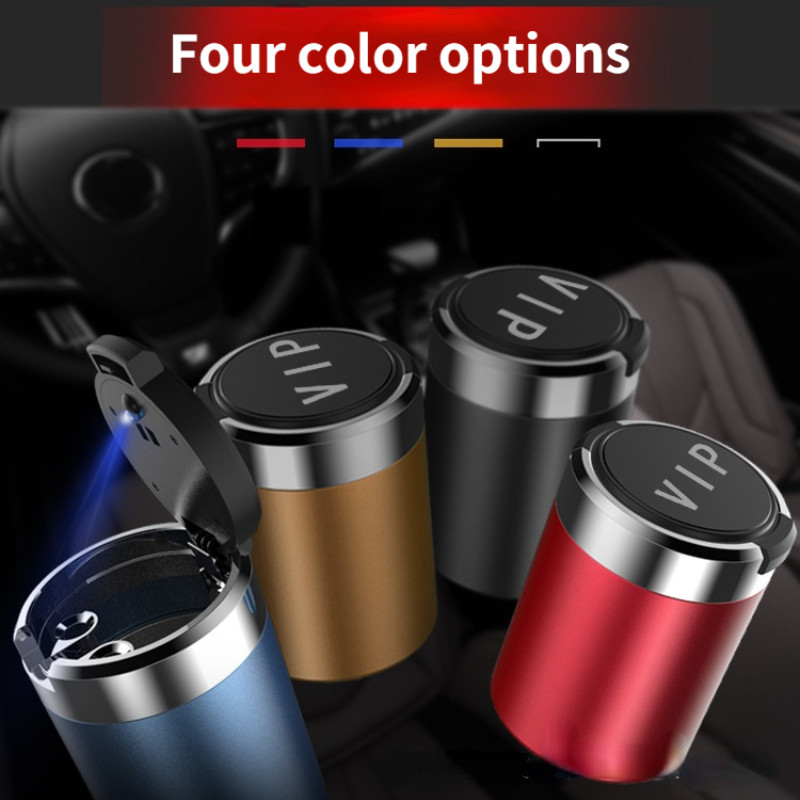 LED albastru din aliaj tavă de scrumiere cupă din aluminiu scrumieră portabilă fără fum auto ignifugă cutie pentru țigări scrumieră auto