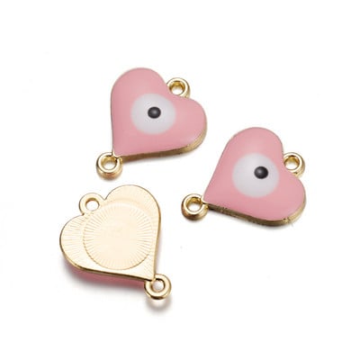 5Pcs/Lot Emajl Legura Evil Eyes Privjesak Srce Privjesci za DIY Ogrlica Narukvica Naušnice Privjesci Pribor za izradu nakita