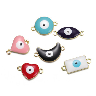 5Pcs/Lot Emajl Legura Evil Eyes Privjesak Srce Privjesci za DIY Ogrlica Narukvica Naušnice Privjesci Pribor za izradu nakita