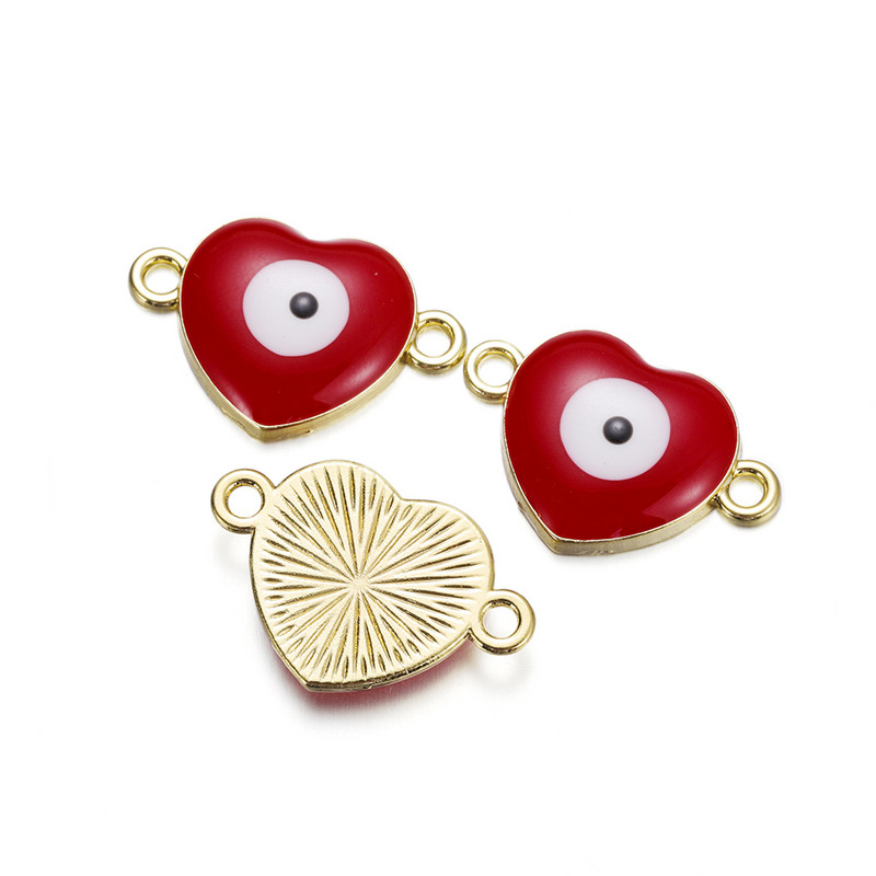 5Pcs/Lot Emajl Legura Evil Eyes Privjesak Srce Privjesci za DIY Ogrlica Narukvica Naušnice Privjesci Pribor za izradu nakita