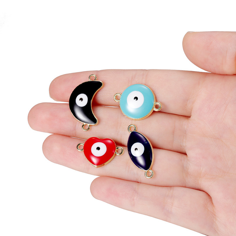 5Pcs/Lot Emajl Legura Evil Eyes Privjesak Srce Privjesci za DIY Ogrlica Narukvica Naušnice Privjesci Pribor za izradu nakita