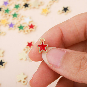 50 τμχ/Παρτίδα σμάλτο Mini Star Charm κρεμαστό κόσμημα Μικρά γούρια για DIY σκουλαρίκια Κολιέ Βραχιόλι Κοσμήματα Ευρήματα Κατασκευή Αξεσουάρ