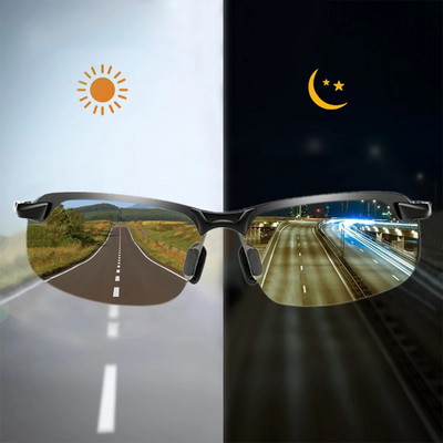 Photochromic Sunglasses Men Polarized Driving Chameleon Glasses Male Change Color Sun Glasses Day Night Vision Driver`s Eyewear