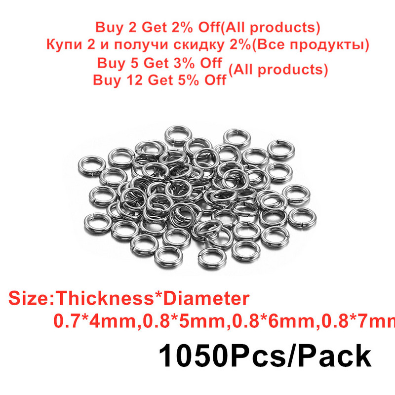 1050 buc 4 5 7 mm Inele de salt din oțel inoxidabil Conectori de inele despărțite pentru găsirea de bijuterii DIY Accesorii de fabricare aprovizionare cu ridicata