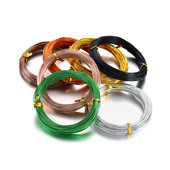 20 m aliuminio viela Aliuminio juvelyrinių dirbinių kūrimas karoliukais gėlių spalvos aliuminio rankdarbių viela, skirta papuošalams gaminti „pasidaryk pats“ karoliai