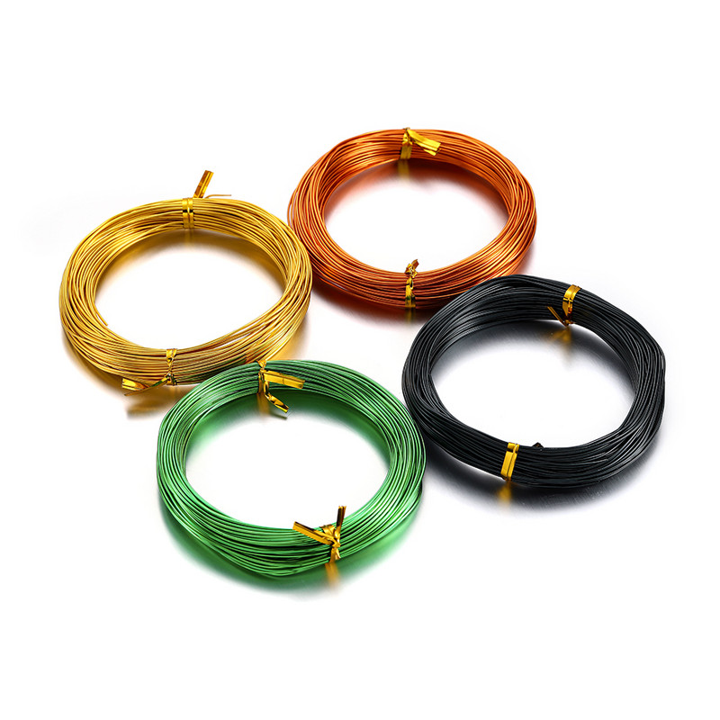 20 m aliuminio viela Aliuminio juvelyrinių dirbinių kūrimas karoliukais gėlių spalvos aliuminio rankdarbių viela, skirta papuošalams gaminti „pasidaryk pats“ karoliai