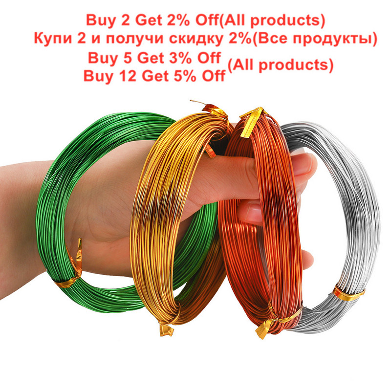 20 m aliuminio viela Aliuminio juvelyrinių dirbinių kūrimas karoliukais gėlių spalvos aliuminio rankdarbių viela, skirta papuošalams gaminti „pasidaryk pats“ karoliai