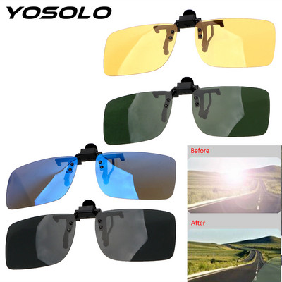 YOSOLO Γυαλιά οδήγησης αυτοκινήτου Anti-UVA UVB Polarized Sun Glasses Driving Night Vision Lens Clip σε γυαλιά ηλίου Εσωτερικά αξεσουάρ