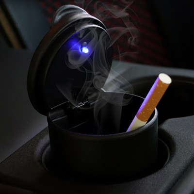 1 бр. Преносим LED дим Пепелник за кола Пепел от цигари Подържа чаша Автоматичен светлинен индикатор Пепелник Поставка за чаша за кола