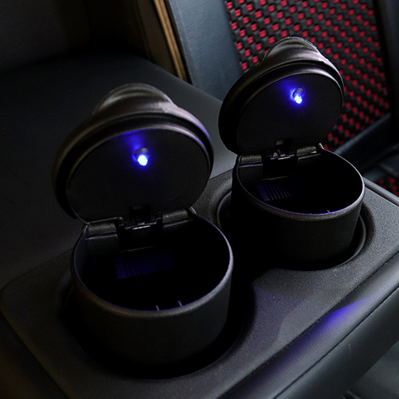 1 buc Scrumieră portabilă pentru mașină cu fum LED pentru țigară cenușă susține ceașcă Indicator luminos automat Scrumieră Suport pentru pahare