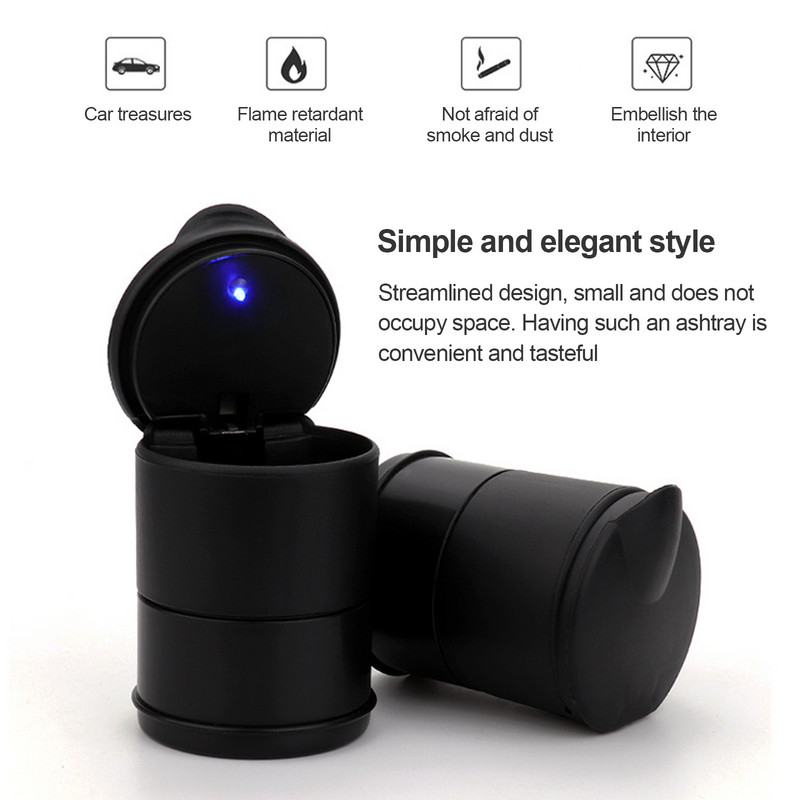 1 buc Scrumieră portabilă pentru mașină cu fum LED pentru țigară cenușă susține ceașcă Indicator luminos automat Scrumieră Suport pentru pahare