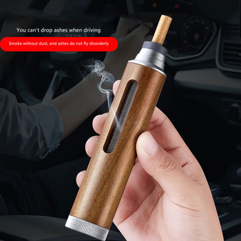 Φορητό Τασάκι Μίνι Αυτοκινήτου Τασάκι Κάλυμμα τσιγάρων κατά της αιθάλης κατά της τέφρας Πολυτελής ξύλινη θήκη τσιγάρων για δώρο καπνίσματος