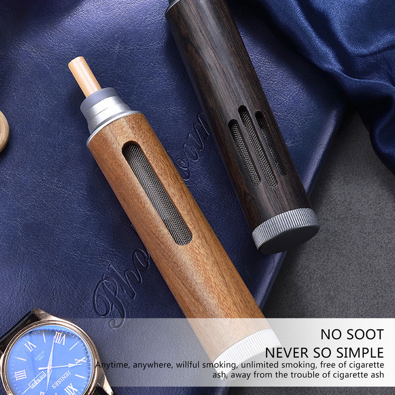 Nešiojamas peleninė mini automobilio peleninė nuo suodžių skraidantis cigarečių dangtelis nuo pelenų prabangus medinis cigarečių laikiklis, skirtas rūkyti dovanai