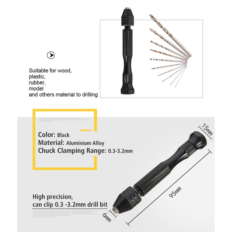 Set de burghie de mână 26 buc. Menghină pentru prelucrarea lemnului Mini burghiu manual pentru model de rășină, bijuterii, gaură, perforator, instrumente de bijuterii
