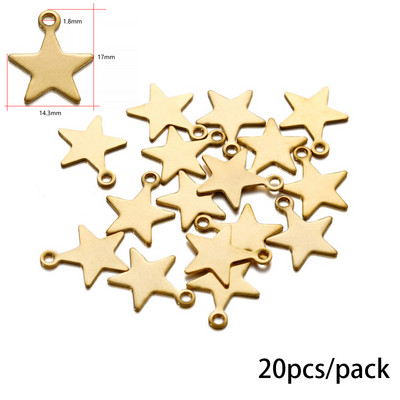 20/50 db rozsdamentes acél csillag Hold Charms medál barkácsoláshoz fülbevaló nyaklánc karkötő medál kézműves ékszer készítés kiegészítők