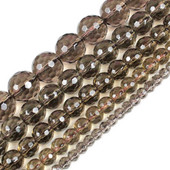Mărgele de cristal de cuarț fumuriu cu fațete din piatră naturală pentru fabricarea de bijuterii colier brățară bricolaj 4/6/8/10/12 mm șuviță 15 inchi Comerț cu ridicata